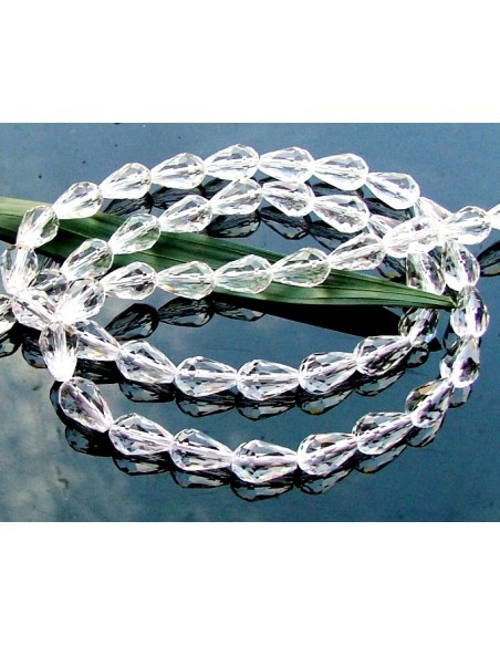 Briolete de cristal fatetat Clear 10 x 16 mm