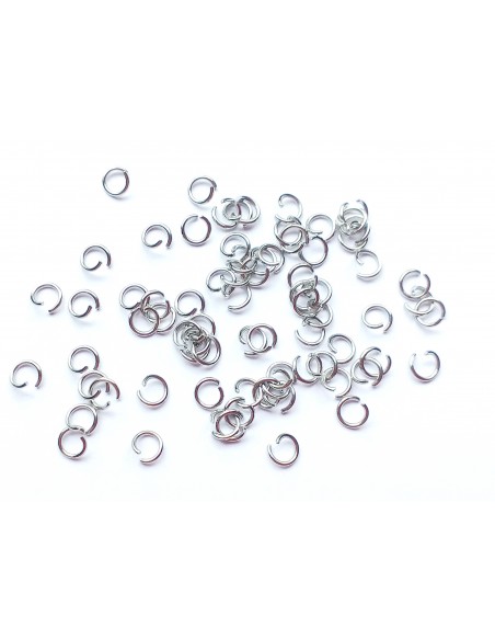 60 Zale rotunde otel inoxidabil 304 argintiu 4 mm