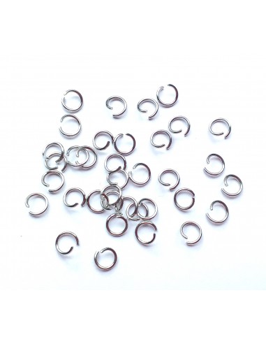 30 Zale rotunde otel inoxidabil 304 argintiu 5 mm