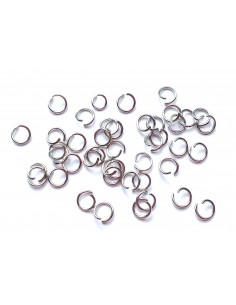 30 Zale rotunde otel inoxidabil 304 argintiu 6 mm 2
