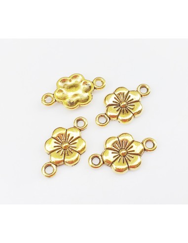 3xLink auriu antichizat floare 18x10mm