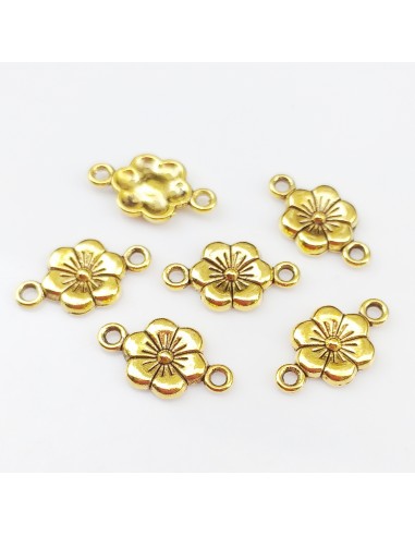 3xLink auriu antichizat floare 18x10mm