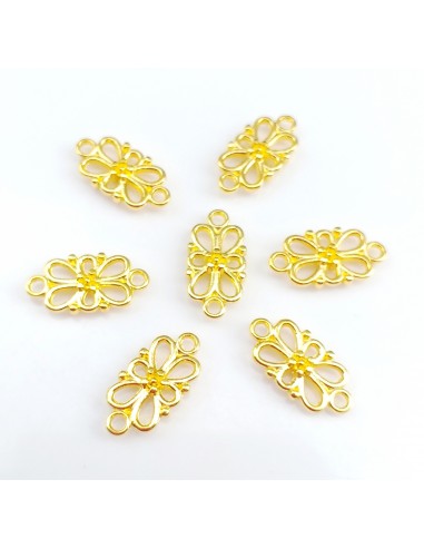 3xLink metalic auriu floare 16x8mm
