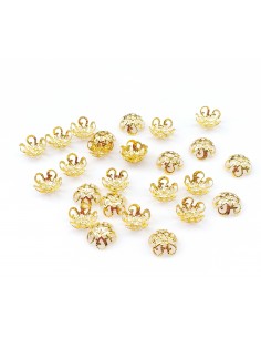 20 Capacele aurii floare filigran 5 petale 8x5mm 2