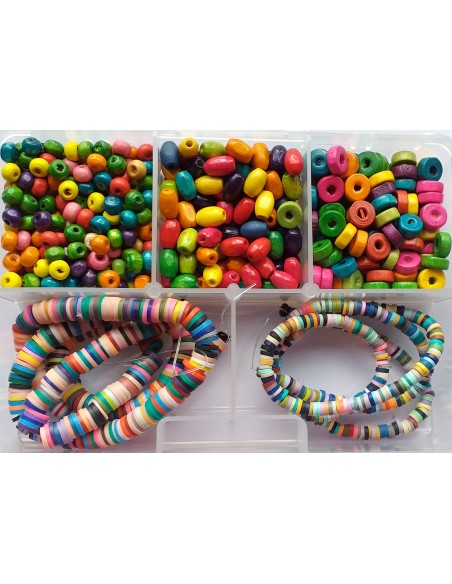 Kit margele colorate si accesorii argintii 100 elemente