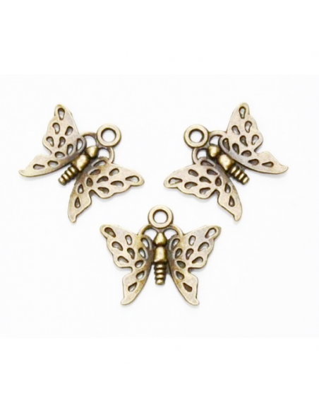 Pandantiv fluture bronz antichizat 19 x 17 mm