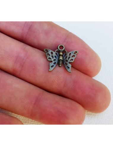 2xPandantiv fluture bronz antichizat...