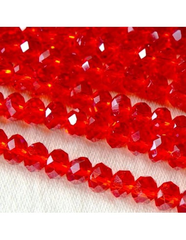 Rondele cristal fatetat Siam 4 x 6 mm