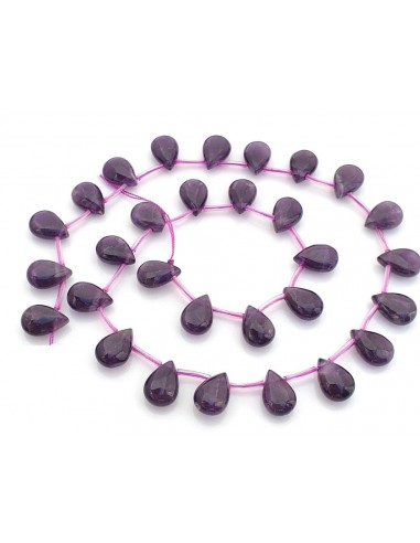 2 Briolete ametist 12 x 8 mm