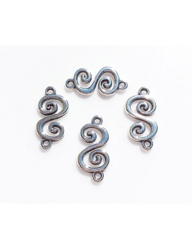 2xLink argintiu bucle 18 x 9 mm
