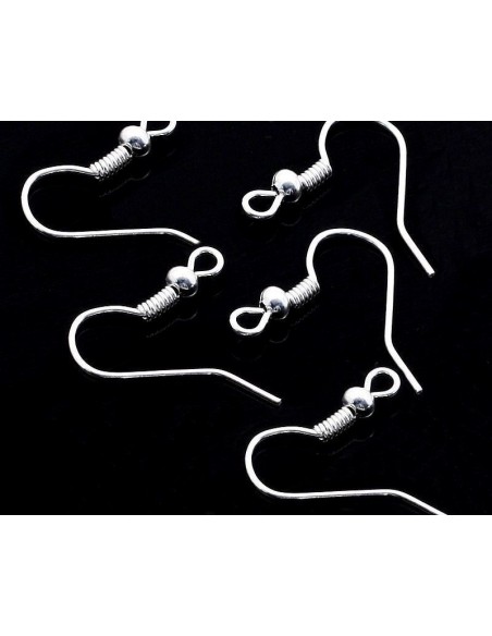 20 Tortite cercei placate cu argint 19 mm cu arc si bila