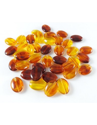 10 Margele ovale aspect chihlimbar...