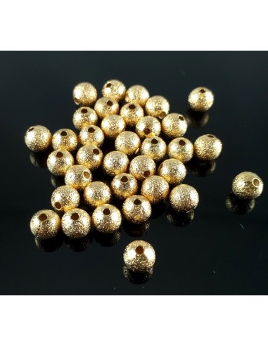 10 Margele metalice stardust aurii 6 mm