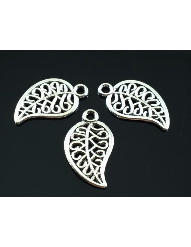 2xCharm frunza filigran argintiu...