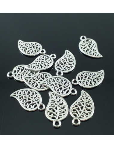 2xCharm frunza filigran argintiu...