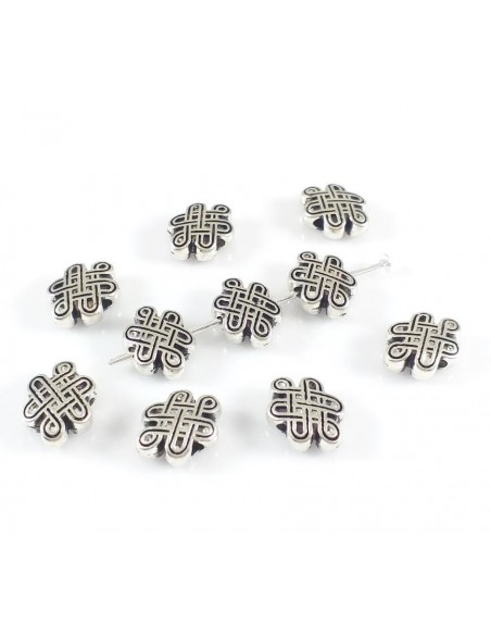 4 Distantiere argintii nod chinezesc 10x7mm