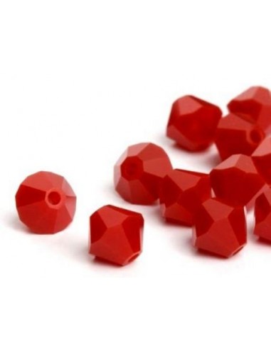 30 Margele cristal biconic rosu mat 4mm