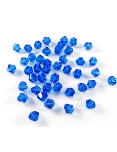 Margele biconice cristal albastru 6 mm