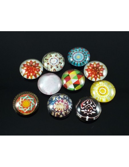 Margele sticla cabochon cu baza plata 10x4 mm