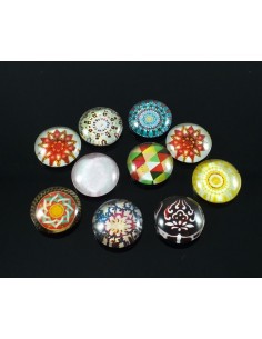 Margele sticla cabochon cu baza plata 10x4 mm 2