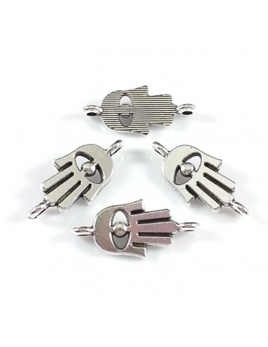 3xLink argintiu hamsa 19x9mm