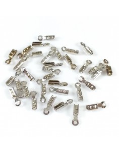 40 Capete de snur argintiu inchis 8x2.7mm