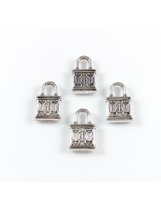 3xCharm argintiu lacat 11x6mm