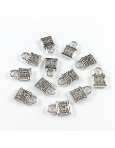 3xCharm argintiu lacat 11x6mm 2