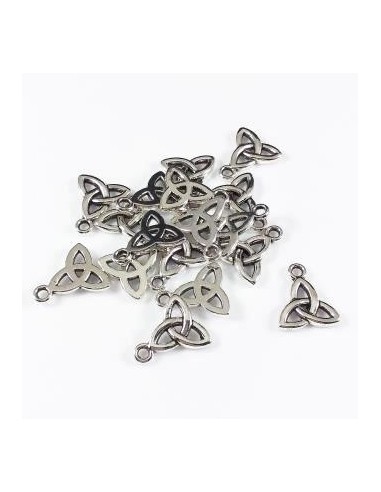 3xCharm argintiu nod triunghiular 14mm