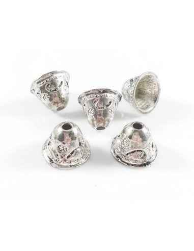 Capacele conice clopot argintiu 12 x 10 mm