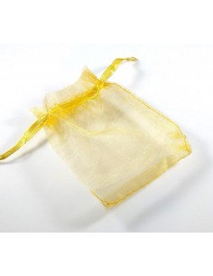 4xSăculeț organza auriu 9x7cm