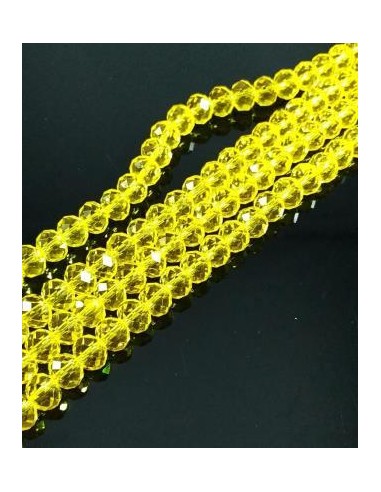 20 Rondele cristal fatetat galben 6x8mm