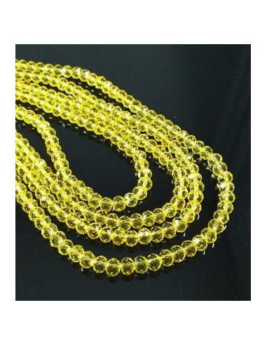20 Rondele cristal fatetat galben 4x6mm
