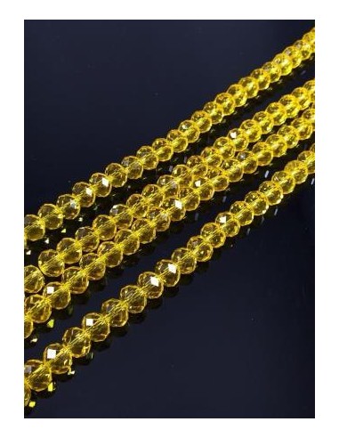 20 Rondele cristal fatetat galben 4x6mm