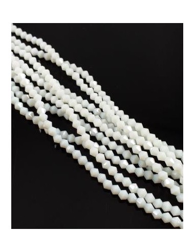 30 Margele cristal biconic 4 mm alb opac