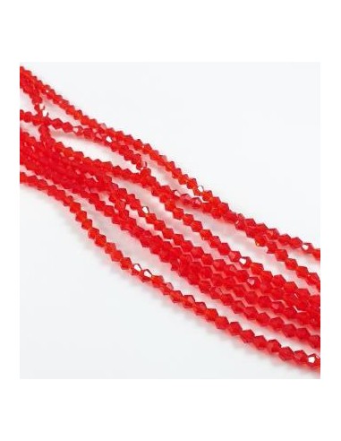 30 Margele cristal biconic 4 mm rosu