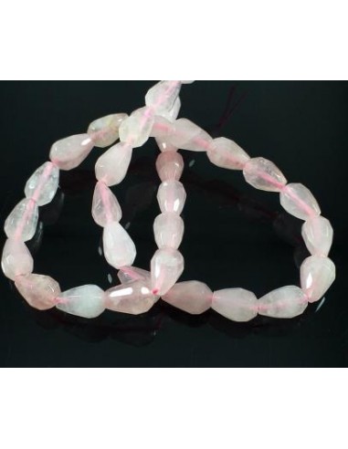 Cuart roz picatura fatetata 12x8mm