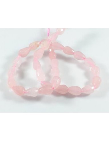 Cuart roz picatura fatetata 12x8mm