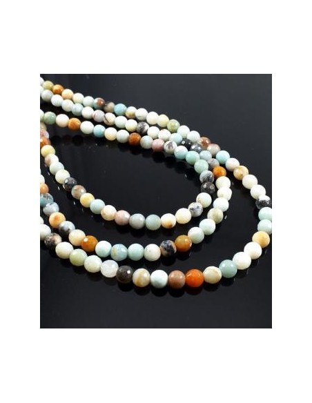 Sfere amazonit fatetat 6 mm (10buc)