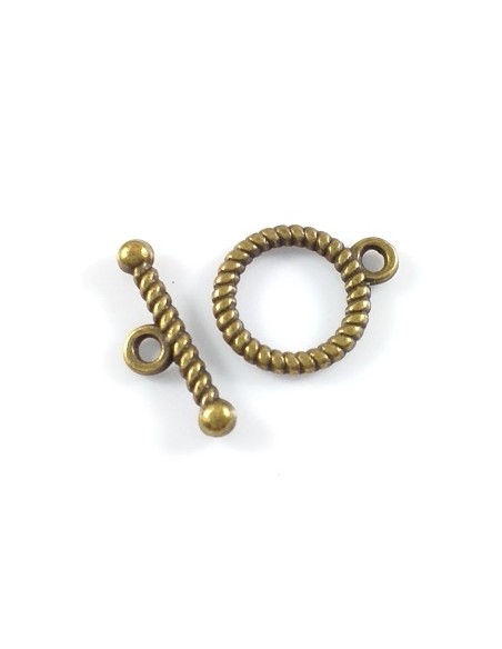Inchizatoare bronz toggle striat 16x13 mm