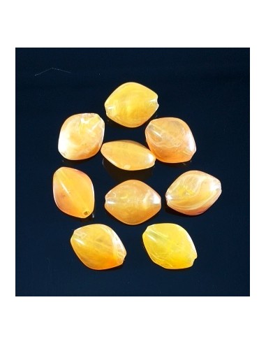 4 Margele fatetate romb 17x13mm - Honey