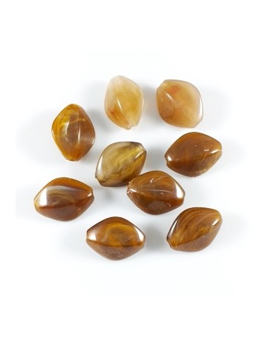 4 Margele fatetate romb 17x13mm - Maro