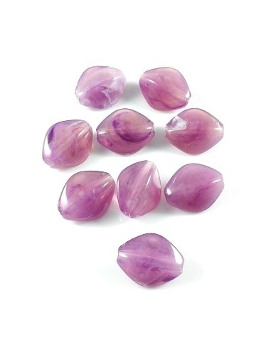 6 Margele fatetate romb 17x13mm - Violet
