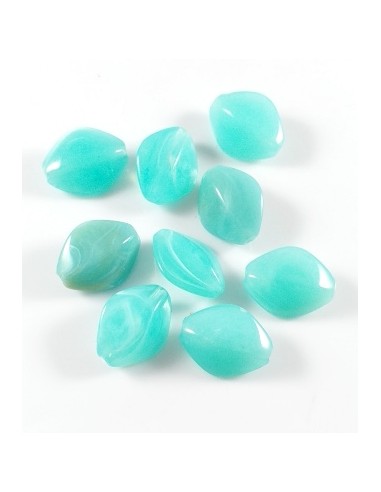 2 Margele fatetate romb 17x13mm - Aqua