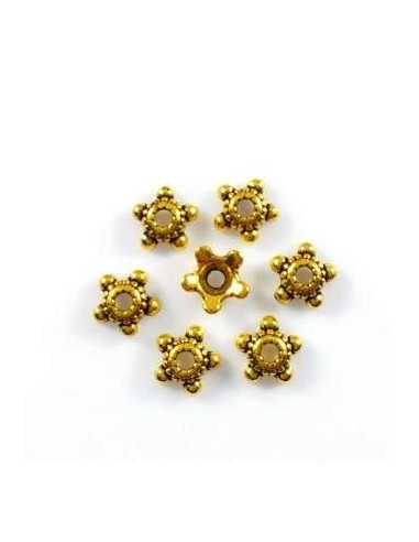 10 Capacele decorative aurii steluta 6 mm