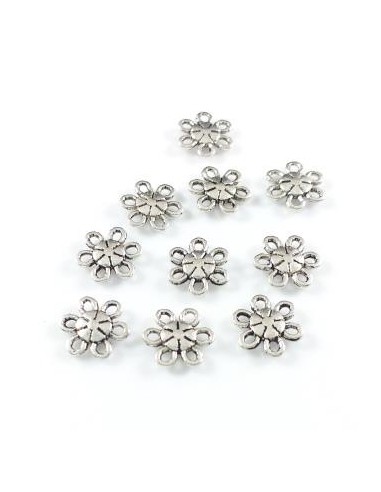 5xLink argintiu model floral 9 mm