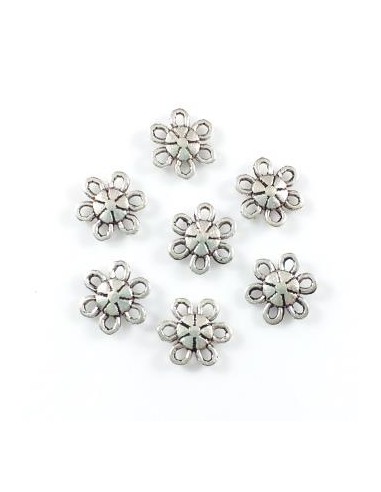 5xLink argintiu model floral 9 mm