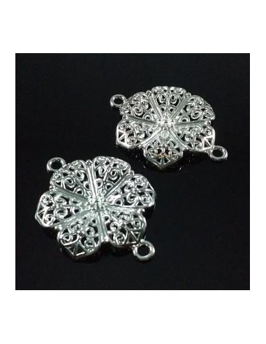 Link floare argintiu deschis 41x29mm