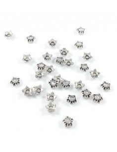 20 Capacele decorative argintii stea 5.5x2mm 2