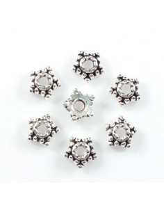 20 Capacele decorative argintii stea 5.5x2mm